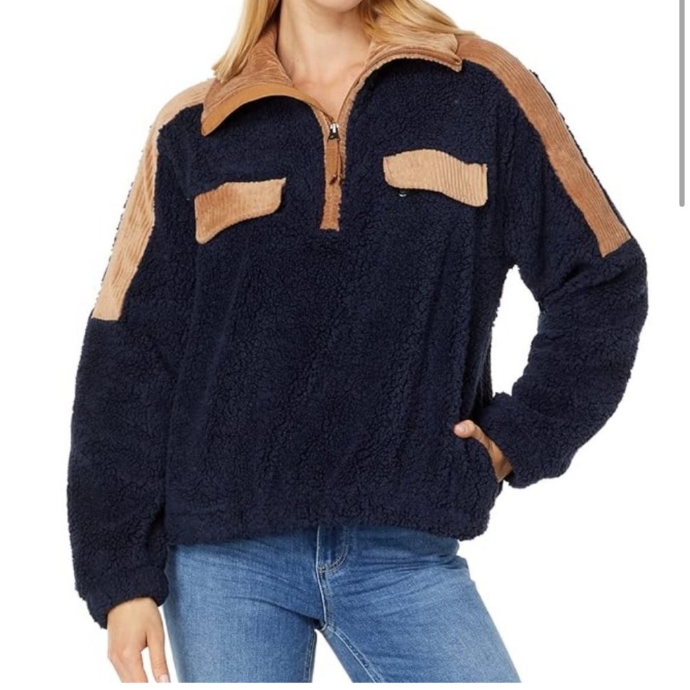 Faherty Mixed Cord Fleece 1/4 Zip